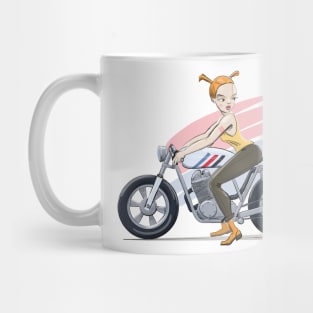 Girl on motorcycle Mug